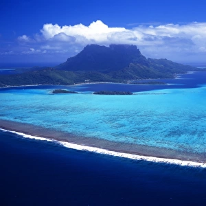 Tropical beauty. Polynesia. Bora Bora from the air