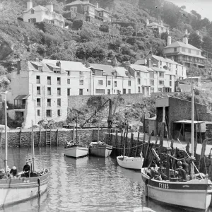 Fishing boats, Polperro, Cornwall. Possibly 1940s