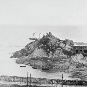 Harbour, Polperro, Cornwall. 1860-1870s