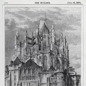 The Abbey of Mont St Michel, France (engraving)