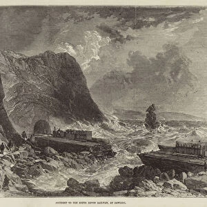 Accident to the South Devon Railway, at Dawlish (engraving)