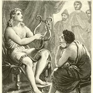 Achilles amusing himself with his Harp (engraving)