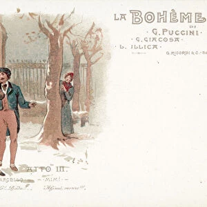 Act Three, La Boheme (colour litho)