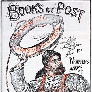 Advertisement for books by post in return for collecting wrappers of Lifebuoy soap (colour litho)