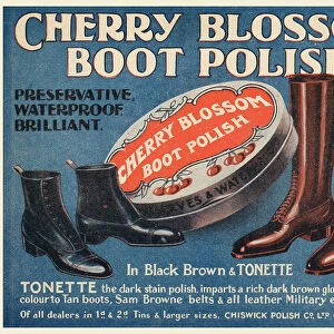 Advertisement for Cherry Blossom boot polish (colour litho)