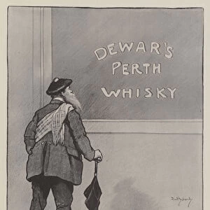 Advertisement, Dewars Perth Whisky (engraving)