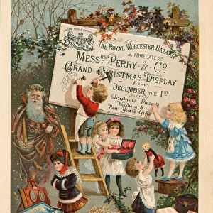 Advertisement for The Royal Worcester Bazaar, 2 Foregate Street, London (chromolitho)