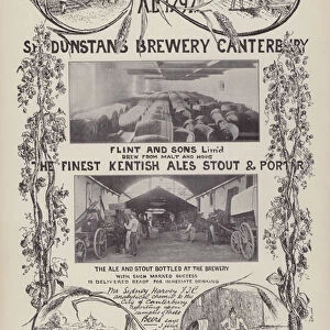 Advertisement for St Dunstans Brewery, Canterbury, Kent (litho)