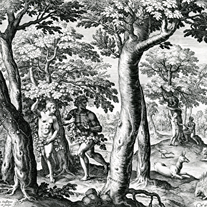 Adam and Eve hiding from The Lord, plate 3 of The Story of the First Men