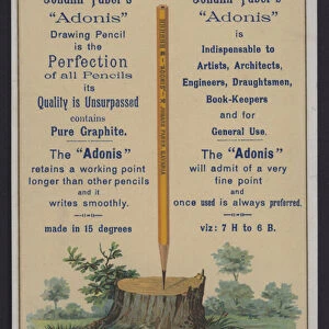 Adonis drawing pencil, Johann Faber, advertisement (chromolitho)