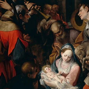 Adoration of the shepherds, detail of a piece of the altar by Camillo Procaccini