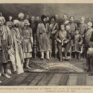 Afghanistan, the Last Interview of Shere Ali with an English Viceroy at the Umballah Durbar, 27 March 1869 (engraving)