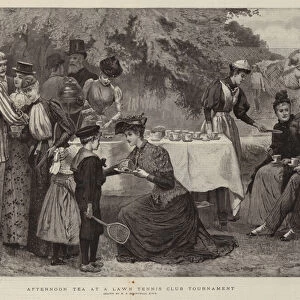 Afternoon Tea at a Lawn Tennis Club Tournament (engraving)