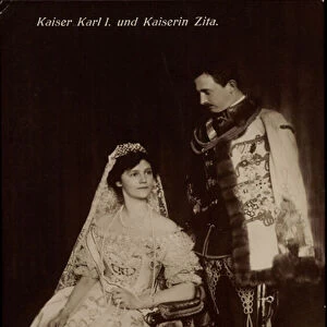 Ak Emperor Charles I and Empress Zita of Hungary, NPG 6123 (b / w photo)
