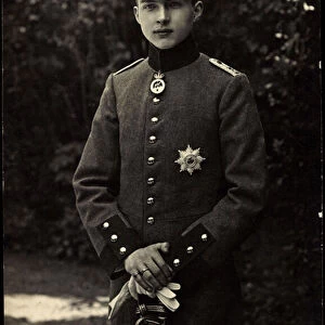 Ak Joachim Ernst Duke of Anhalt with Pickelhaube (b / w photo)