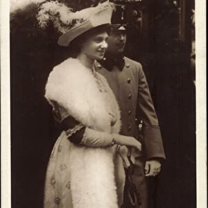 Ak Kaiser Karl I and Empress Zita of Austria, BKWI (b / w photo)