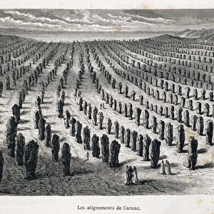The alignments of Carnac - engraving, 19th century