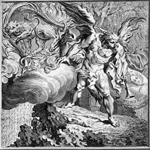 Allegory of the North Wind. 18th century engraving