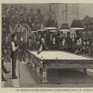The American Billiard Tournament, Joseph Bennett ands W Stanley playing (engraving)