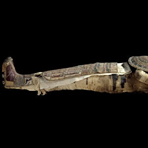 Ancient Egyptian Art: Mummy of Pachery. Mummy covered with his cardboard