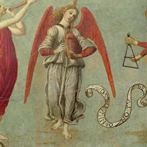 Angel playing the bagpipe, c. 1475-97 (tempera on panel) (detail of 64871