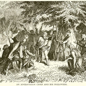 An Anglo-Saxon Chief and his Followers (engraving)