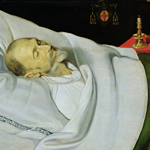 Antoine de Henin, Bishop of Ypres, on his death bed (panel)