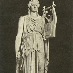 Apollo Barberini, ancient Roman sculpture in the collection of the Glyptothek, Munich, Germany (b / w photo)