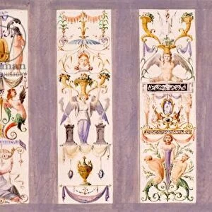 Four arabesque panels from the Scala del Palazzo Ducale, Venice (w / c on paper)