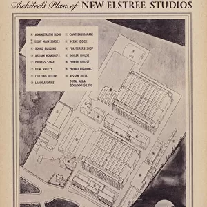Architects Plan of New Elstree Studios (b / w photo)