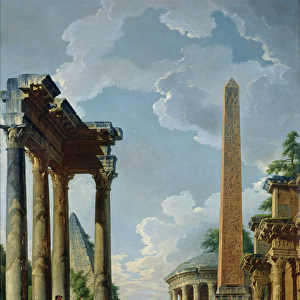 Architectural Capriccio with a Preacher in the Ruins, c. 1745 (oil on canvas)
