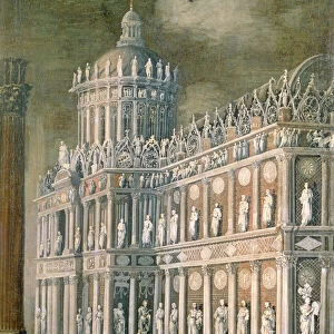 Architectural Fantasy depicting the healing of the paralysed, 1622 (oil on canvas)