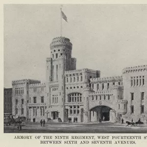 Armory of the Ninth Regiment, West Fourteenth Street, between Sixth and Seventh Avenues (b / w photo)