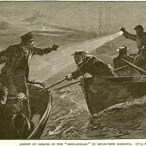 Arrest of Sailors of the "Shenandoah"in Melbourne Harbour (engraving)