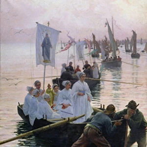 The Arrival of the Procession of St. Anne from Fouesnant to Concarneau, 1887 (oil