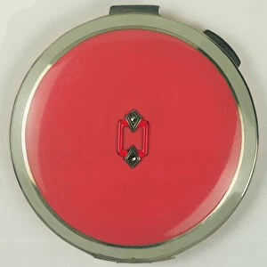 Art Deco Powder Compact, made by Rowenta, 1950s (coral)
