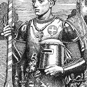 Arthurian Legend: Portrait of Galaad, son of Lancelot (Portrait of Galahad son of Launcelot) Illustration by Howard Pyle (1853-1911) from "The Story of the grail and the passing of Arthur" 1910 Private Collection