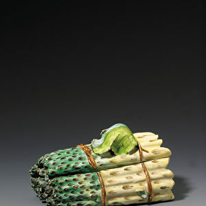 Asparagus tureen and cover, c. 1750 (ceramic)