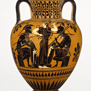 Athenian Attic black-figure neck amphora, attributed to the Leagros group, with Ajax and Achilles