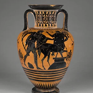 Athenian Attic black-figure neck amphora with Heracles and centaur, c. 480-60 BC
