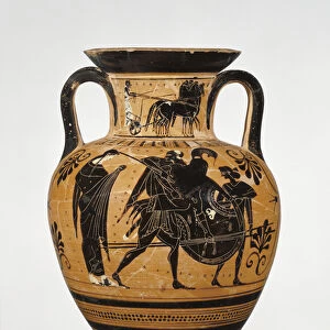 Athenian Attic black-figure neck amphora showing the sack of Troy c. 510 BC (terracotta)