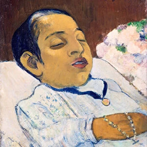 "Atiti"Enfant mort dans un lit - Peinture de Paul Gauguin