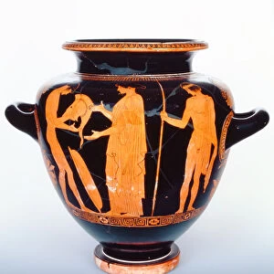 Attic Red-figure stamnos depicting departure scene, c. 475 BC (ceramic)