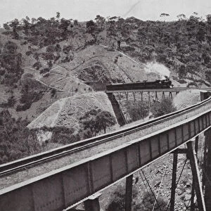 Australia: Viaduct on the Southern Railway System, South Australia (b / w photo)