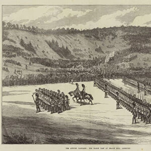 The Autumn Campaign, the March past at Beacon Hill, Amesbury (engraving)