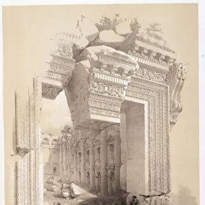 Baalbek Gate in Lebanon, drawing made on 07 / 05 / 1839 in "The Holy Land"