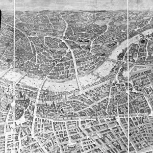 Balloon View of London, 1851 (litho)