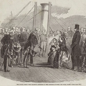 The Baltic Fleet, Her Majestys Reception of the Admirals on Board the Royal Yacht (engraving)