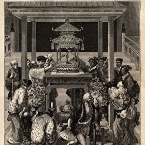 The baptism of the Buddha, an annual feast that takes place on the 8th day of the 4th