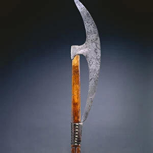 Bardiche, or pole axe (steel, leather, brass & wood)